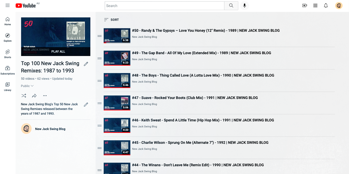 Top 50 New Jack Swing Remixes: YouTube Playlist
